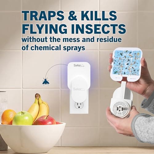 Safer Home Flying Insect Trap, Plug-In Fruit Fly Trap for Indoors, 1-Pack