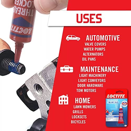 Loctite Threadlocker Blue 242 - Removable Thread Lock Glue for Nuts, Bolts, & Fasteners, Medium Strength Screw Glue to Prevent Loosening & Corrosion - 6 ml, 1 Pack — view 3