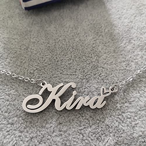 RONKAHSHOW Baby Custom Pendant Name Necklace Customized Personalized with Heart Necklace Best Gift for Women New Year Birthday Mother’s day Christmas wedding Party S — view 3
