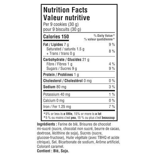 CHIPS AHOY! Mini Original Chocolate Chip Cookies, Made in a Peanut-Free Facility, School Snacks, 200 g, Baked in Canada