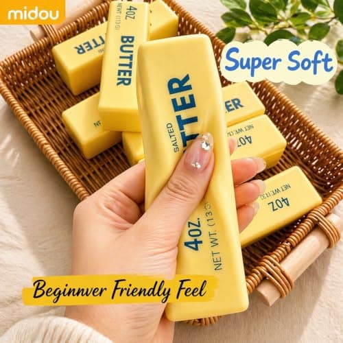 Midou Slow Rising Dumpling Squishy Butter Squeeze Toy Sensory Stress Relief Squishies Soft & Stretchy Fidget Toys for Anxiety Relief Party Favors 1Pcs with Smile Face — view 3