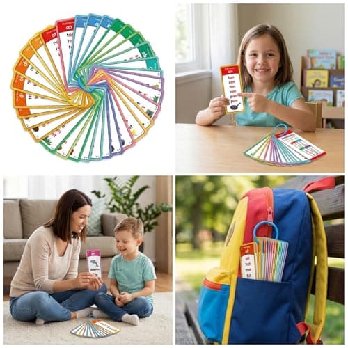 Learn to Read Phonics Flash Cards - 60 Double-Sided Cards with Alphabet, Sight Words, Colors & Animals — view 3