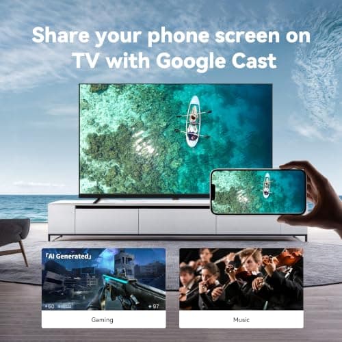 FPD 40-inch Smart TV, 1080p Full HD Google TV with Google Play Built-in Google Cast, HDR 10, Dolby Audio, Voice Remote, Stream Live Television (Palette-Series, CG40-P3) — view 4