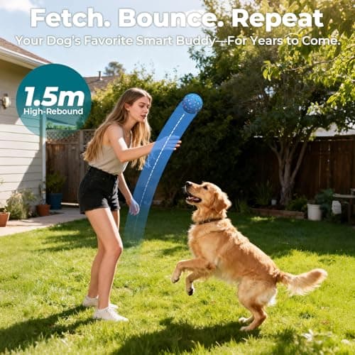 Smart Interactive Dog Toy Ball – Automatic Moving, Bouncing & Rolling, 3 Modes, Chew-Proof E-TPU Shell, Waterproof, Rechargeable,Dog Ball for Medium and Large Dogs, Blue — view 3