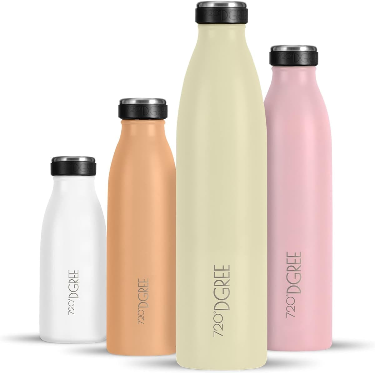 720°DGREE Botella Agua Acero Inoxidable “milkyBottle“ – 1litro - Sin BPA Free, Antigoteo y Prueba de Fugas - Frasco térmico, Cantimplora Aislada - Bebida con Gas, Deporte, Escuela, Gimnasio Exteriore — view 62