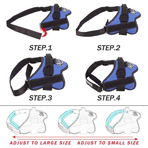 Bolux Dog Harness, No-Pull Reflective Dog Vest, Breathable Adjustable Pet Harness with Handle for Outdoor Walking - No More Pulling, Tugging or Choking (Blue, S) — view 2