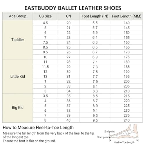 EASTBUDDY Ballet Shoes Leather Ballet Flats Full Sole Dance Slippers for Girls Toddlers Black 11 Little Kid — view 6