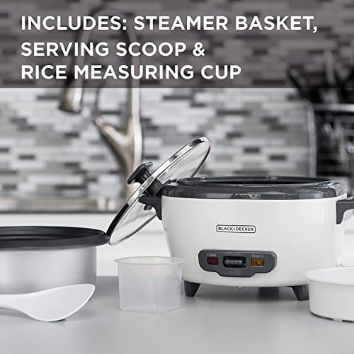 BLACK+DECKER 2-in-1 Rice Cooker & Food Steamer - 6-Cup Capacity, Automatic Keep Warm, Nonstick Bowl, Steaming Basket - Effortless Cooking — view 2