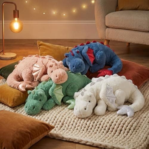 ARELUX Large 36in Cute Dragon Stuffed Animals Plush Toy Soft Blue Pterosaur Plushie Giant Fuzzy Dinosaur Pillow Plushies with Wings Cuddly for Friends Family Member — view 5