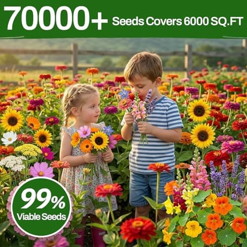 LUOJIBIE 5 Varieties Flower Seeds in Individual Packs, Includes Zinnia, Lavender, Sunflower, Marigold Nasturtium, 15,000+ High Germination Non-GMO Seeds for Planting Indoor Outdoor, Open Pollinated — view 4