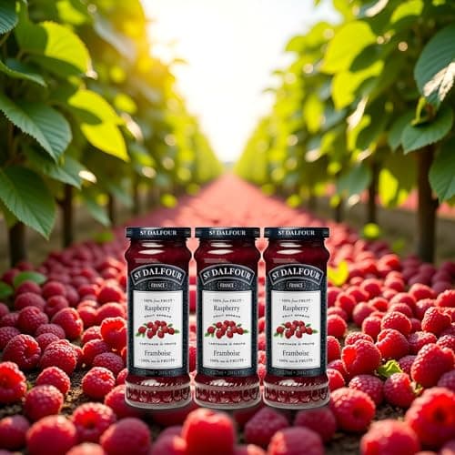 VALUBNDL: St. Dalfour Red Raspberry Fruit Spread (3-Pack) – 675ml Total (Three 284g / 10oz Jars) – 100% From Fruit All Natural – No Sugar Added – VALUBNDL Signature Bundle — view 5