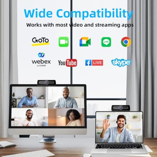XOCLON 1080P Webcam with Microphone, Full HD Streaming Camera, Noise Cancelling, Auto Light Adjustment, USB Plug-and-Play Computer Camera, for Desktop PC or Laptop — view 5