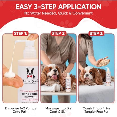 Warren London Hydrating Butter Leave in Pet Conditioner for Dogs | Lotion for Skin and Coat | Aloe Puppy & Dog Conditioner for Hair Detangler, Dry Skin, & Pet Fur Dandruff | Made in USA | Guava 8oz — view 3