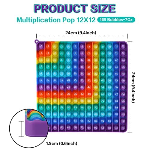 EK-Memory-fish Multiplication Game Table Digital Multiplication Board Game, Addition and Multiplication in One, Rainbow Dimple Fingertip Toy, Create Stress-Relieving Math Manipulation (1 Piece) — view 3