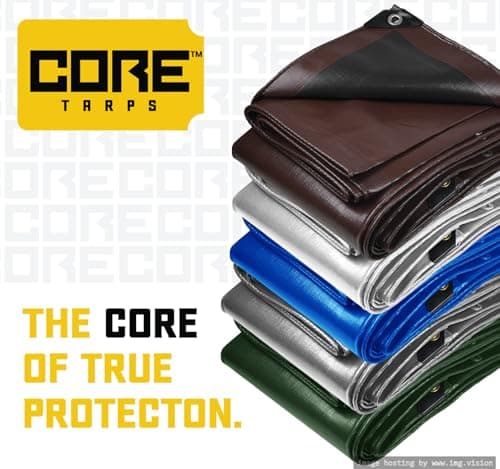 Core Tarps Extreme Heavy Duty 20 Mil Tarp Cover, Waterproof, UV Resistant, Rip and Tear Proof, Poly Tarpaulin with Reinforced Edges for Roof, Patio, Pool, Boat (White 12′ X 16′) — view 6