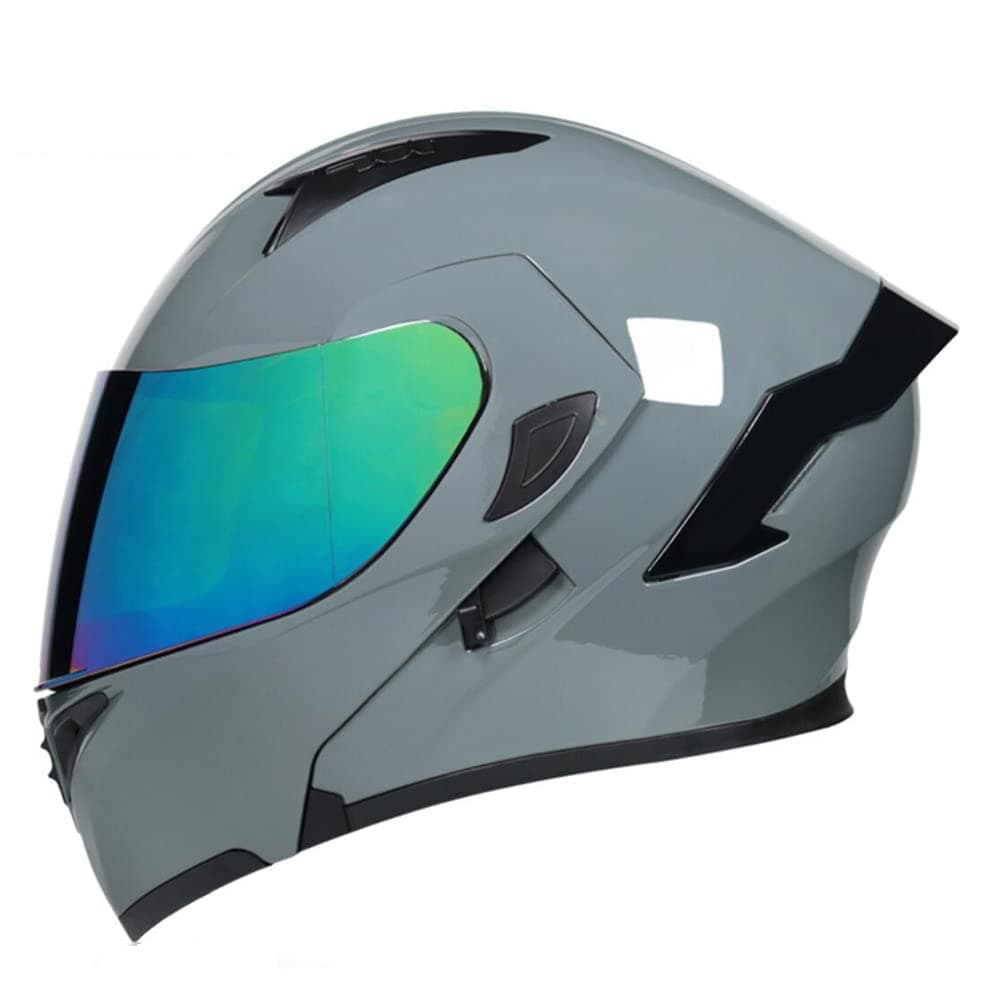 Full Face Flip Up Motorcycle Modular Helmet Integrated Motorbike Dual Visor for Adults Men Women Moped Street Racing DOT Approved — view 35