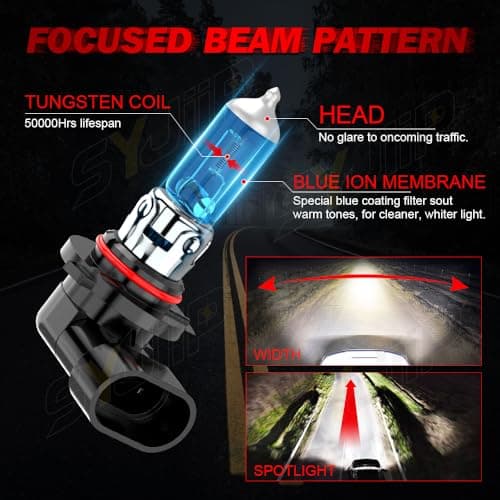 Upgraded Halogen Headlight Bulbs Compatible for Chevy Silverado 1500 (2007-2015)/ 2500 3500 (2007-2020), 9005 H11 High and Low Beam Halogen Headlamp White Lights, 300% Brightness, Plug n Play, 4-Pack — view 3