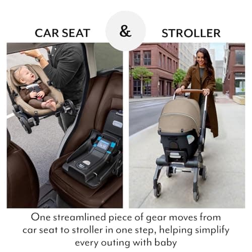 Evenflo Shyft DualRide Infant Car Seat Stroller Combo w Carryall Storage and Green & Gentle Fabric (Agate)