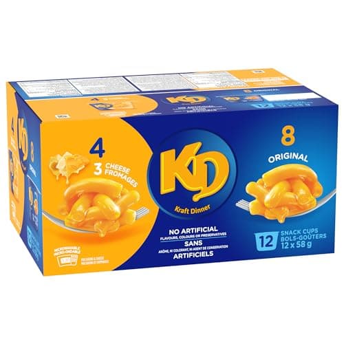 Kraft Dinner Original and Three Cheese Macaroni & Cheese Snack Cups Variety Pack, 58g (Pack of 12) — view 6