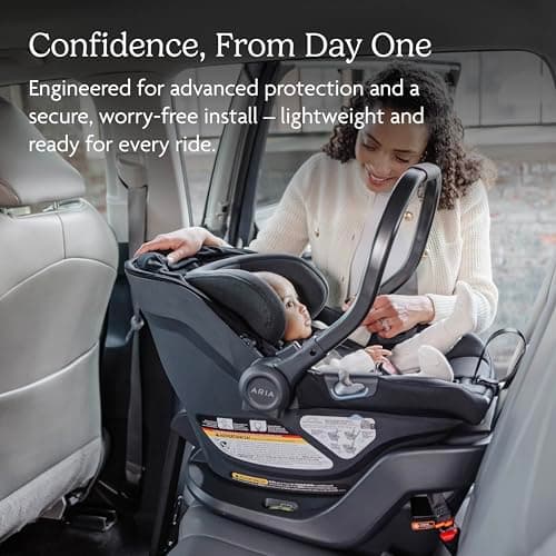UPPAbaby Aria V2 Lightweight Infant Car Seat - Load Leg + Anti-Rebound Panel - Infant Insert + All-Weather FootCover Included - Direct Stroller Attachment- Ada (Sandstone) — view 2