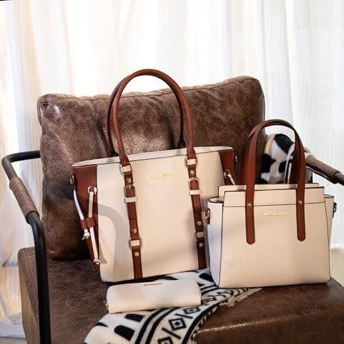 Montana West 3PCS Purses for Women Tote Bag and Wallet Set Shoulder Satchel Crossbody Bags Leather Handbag for Gift Travel Casual Work MWC-HB-SET3-C032WA-BR