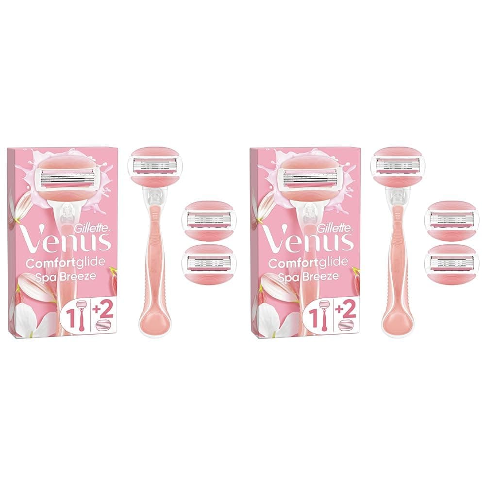 Gillette Venus ComfortGlide Women’s Razor Spa Breeze, 1 Refill Razor Cartridges, Reusable Metal Handle and Shower Holder — view 9