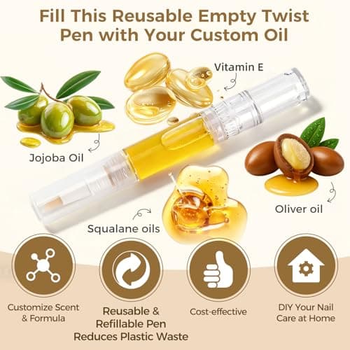 Happygo Refillable Empty Cuticle Oil Pen, 3 Pack, Twist-to-Reset — view 4