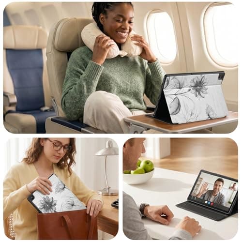 CoBak Case for Samsung Galaxy Tab A11+ Plus 11” 2025, Multi-Viewing Angles, All New PU Leather Folio Stand Cover with Auto Sleep Wake Feature for Samsung Galaxy Tab A11+ Tablet 11-inch, Sunflower — view 7
