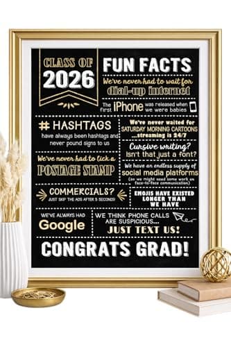 Katie Doodle 2026 Graduation Decorations - (Made in USA) - Class of 2026 Decorations, Graduation Gifts for Her, Him, High School Centerpiece - Includes 1 Premium Printed Sign, 8x10 inch (Unframed)