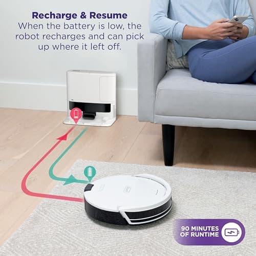 Shark Navigator | Robot Vacuum Cleaner with Powerful Suction for Pet Hair, Rugs, Carpets & Hard Floors | Bagless Self-Empty Base | 30-Day Capacity | SmartPath LiDAR Navigation | White | AV2110S ​ — view 7