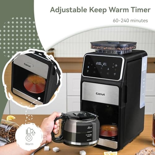 Gevi 10-Cup Grind & Brew Drip Coffee Maker with Built-In Burr Grinder — view 6