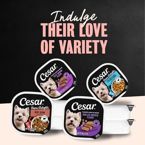 Cesar Wet Dog Food Home Delights & Classic Loaf in Sauce, Variety Pack, 3.5 oz, 36 Count (Pack of 1) — view 6