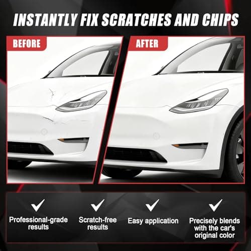Touch Up Paint for Cars (Pearl White Multi-Coat PPSW), Compatible with Tesla Model Y/3/X/S, 0.4 fl oz Color Accurate 2-in-1 Car Paint Scratch Repair Pen, Easy to Use, Fast-Drying, Long-Lasting — view 4