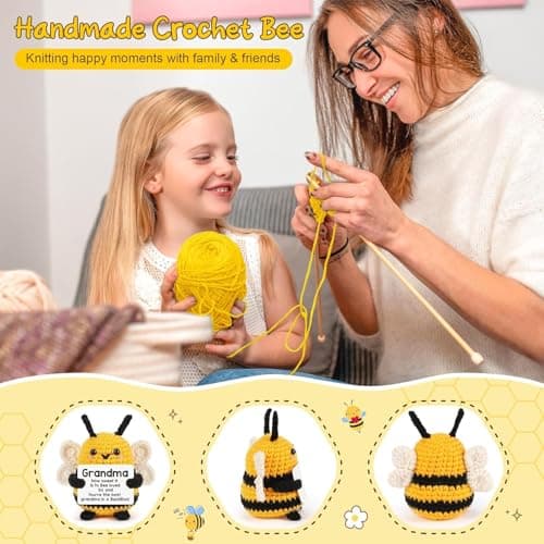 Gift for Grandma, Handmade Crochet Bee Mothers Day Birthday Funny Gift for Grandma Grandmother Gigi Nana — view 2
