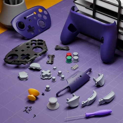 eXtremeRate DIY Replacement Full Set Shell Buttons for Nintendo Switch 2 Pro Controller, Custom Faceplate Rear Bottom Cover with Thumbsticks ABXY Dpad ZLZR for Switch 2 Pro - Classic SwitchCube Style — view 3