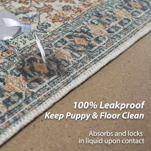 nunubaby Washable Pee Pads for Dogs, Stylish, Non-Slip and Leak-Proof Pee Pads. Reusable Potty Pads for Dogs for Crates and Floors.(Beige/Multi, 24" x36" ) — view 2