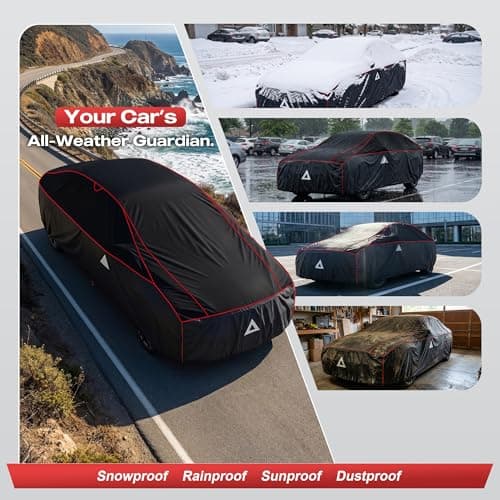 Tozaroa Hail Protector Car Cover for Sedan(Length:186"-203"),Waterproof All-Weather Outdoor Anti Hail Thick Multi-Layered EVA with Sun Visor&Storage Bag for Camry, Model 3, Accord, K5 etc — view 6