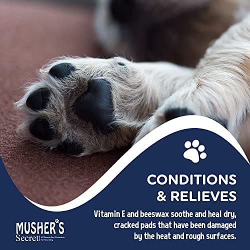Musher's Secret Dog Paw Wax 60g – Lick Safe Moisturizer for Cracked Pads – Nose & Paw Care Balm – Helps Protect from Hot Pavement & Snow with Vitamin E — view 5