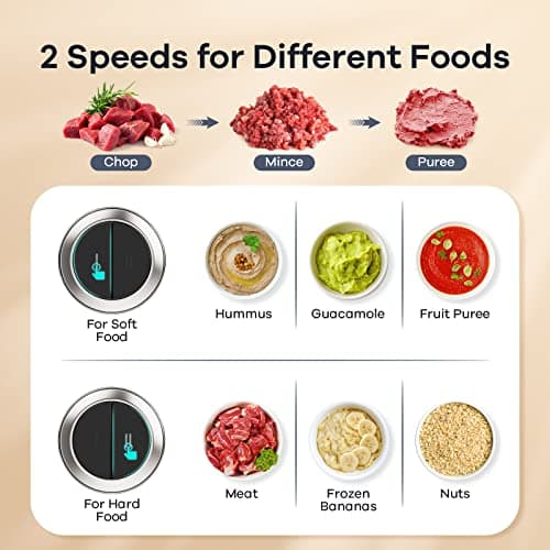Ganiza Food Processors with 2 Bowls, 450W Meat Grinder Vegetable Chopper — view 6