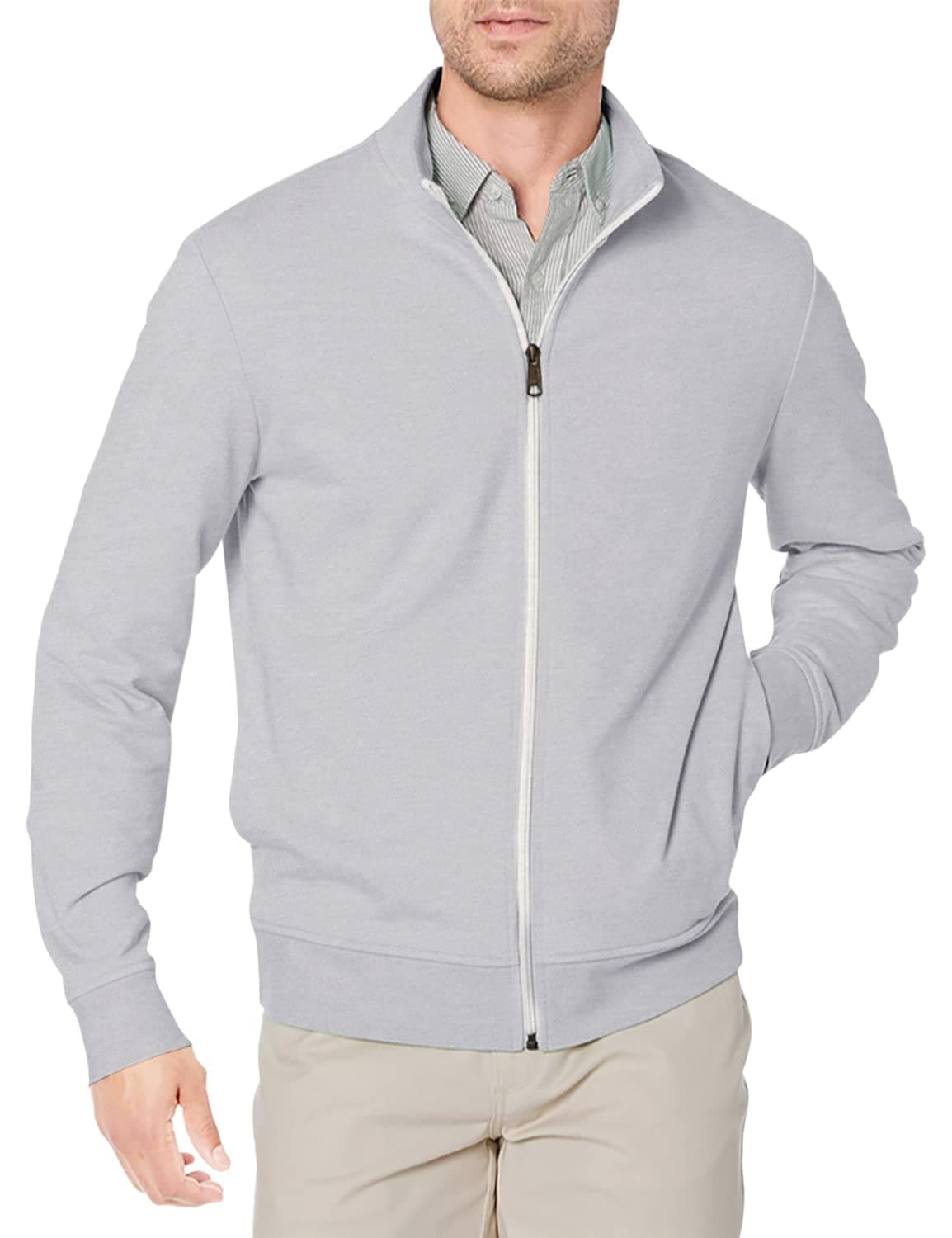 Amazon Essentials Sudadera Ligera de Felpa con Cremallera Completa y Cuello Perkins Hombre — view 11