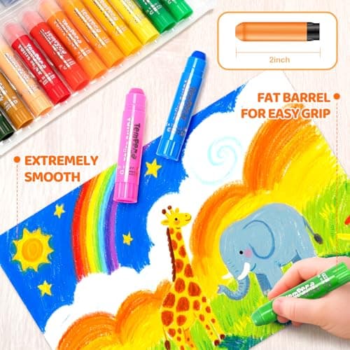 Ellinjan Tempera Paint Sticks For Kids, 24 Colors, Washable & Quick-Drying Twistable Solid Paint, Mess-Free Art Supplies for Drawing & Painting, Ideal Toddler Arts and Crafts Gifts — view 3