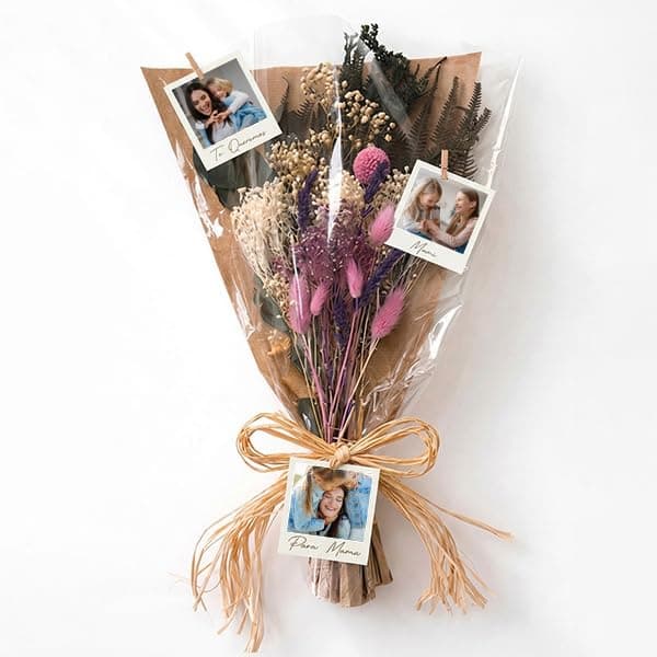 Transparent Gift Ramo de Flores con Fotos Personalizadas. Ramo Preservado con Fotos Personalizadas. Decoración Personalizada para el Hogar. Regalo personalizado para Día de la Madre y Aniversarios. — view 4