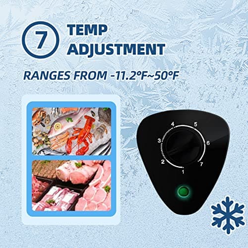 Chest Freezer Small Deep 3.5 Cu.Ft Black Mini Freezers Top Door Adjustable 7 Thermostat and Removable Basket Open Garage Basement Apartment Kitchen Business Office RV — view 5