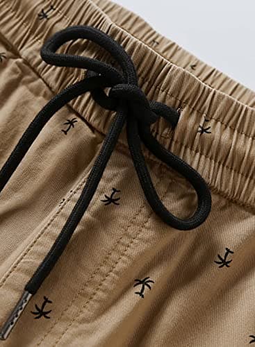 JMIERR Mens Summer Casual Chino Shorts, Coconut Tree Printed Khaki, 2XL — view 5