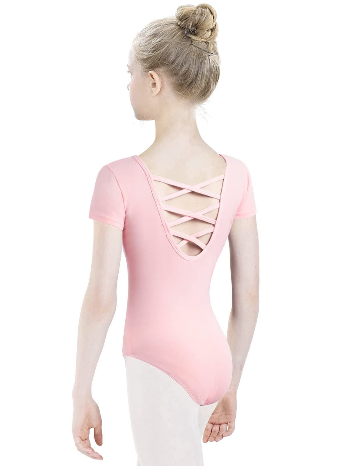 tanzdunsje Maillot de ballet Maillot de baile para niñas mujeres Leotardos de gimnasia de algodón de manga corta talla 100-170 — view 9