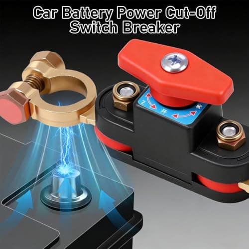 Car Battery Power Cut-Off Switch Breaker, Pure Copper Car Battery Disconnect Switch, Adjustable Battery Cut Off Switch 12v, for Car Truck Boat Rv Supplies (2Pcs) — view 5