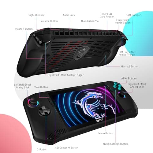 MSI Claw PC Gaming Handheld: Intel Ultra 7-155H, 7" FHD 120Hz Display, 16GB LPDDR5, 512GB NVMe SSD, MicroSD Card Reader, Thunderbolt 4, Win 11 Home: Black A1M-051US (Renewed) — view 6