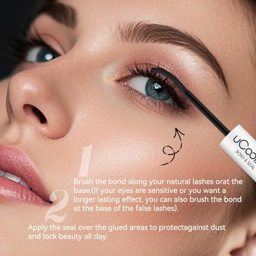 uCoolMe Lash Bond and Seal Waterproof 10ML for Lash Clusters 144Hours SuperStrong Long-Lasting Non-Irritating Eyelash Glue for DIY at Home(Black,10ML) — view 4