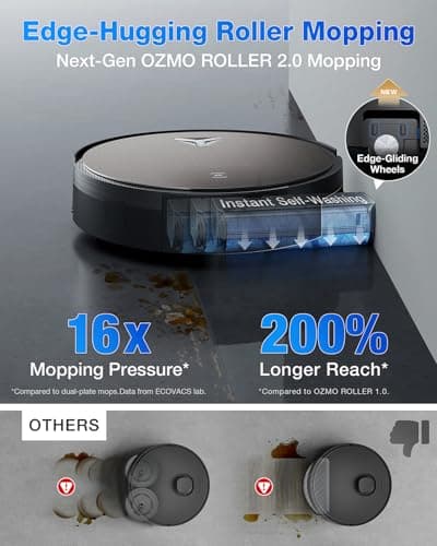 ECOVACS DEEBOT X11 OmniCyclone Robot Vacuum and Mop, Bagless 60-Day Station, 19,500Pa Suction, GaN Fast Charging for Large Homes, Self-Washing Roller Mop, Zero-Tangle for Pet Hair, Smart Navigation — view 3