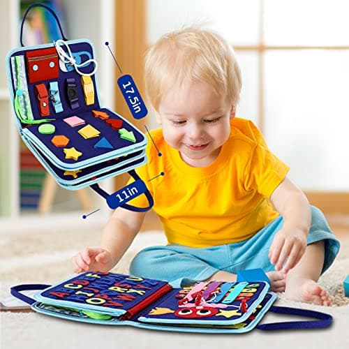 Esjay Busy Board for Toddlers, Montessori Toys for Boys, Sensory Book Toy Educational Activities for Fine Motor Skills Learning, Birthday Gifts for Boys Toddler, Toys for Travel Airplane Car — view 5